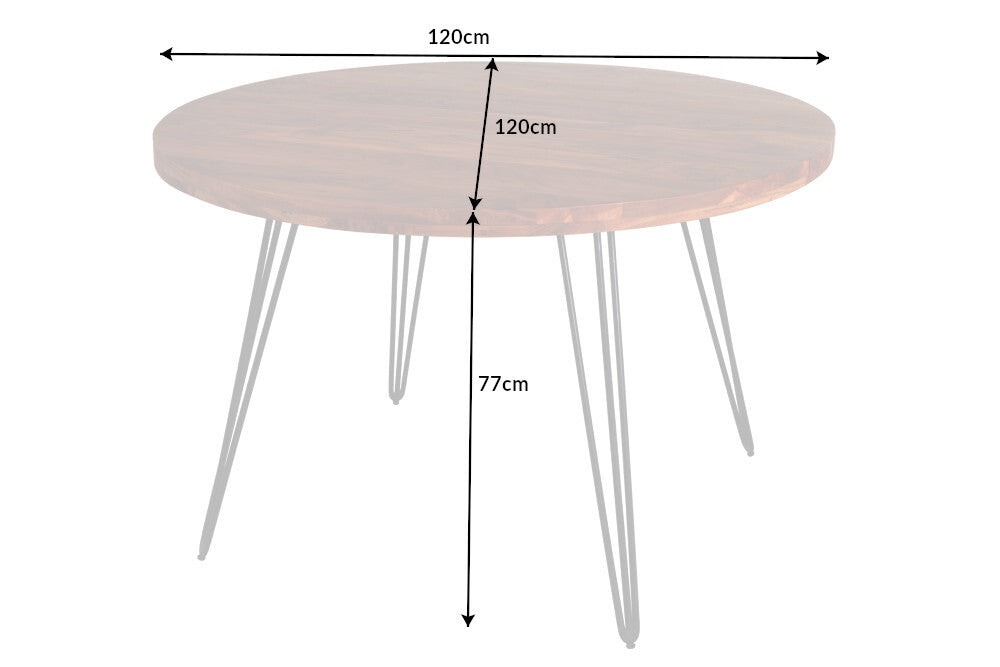 Esstisch SCORPION Ø 120cm rund Akazie natur