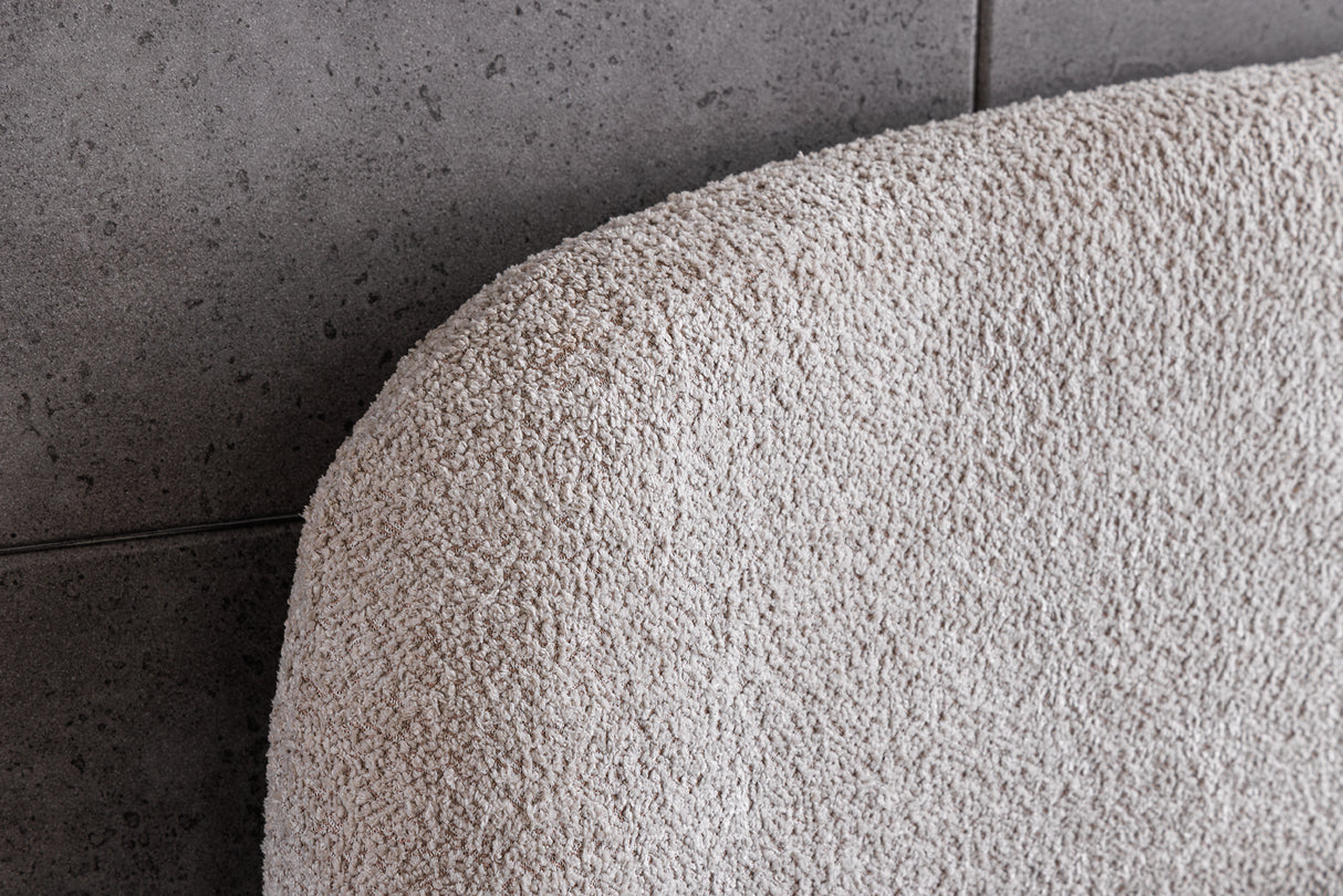 Bed ART DECO 180x200cm bouclé greige w/ storage space