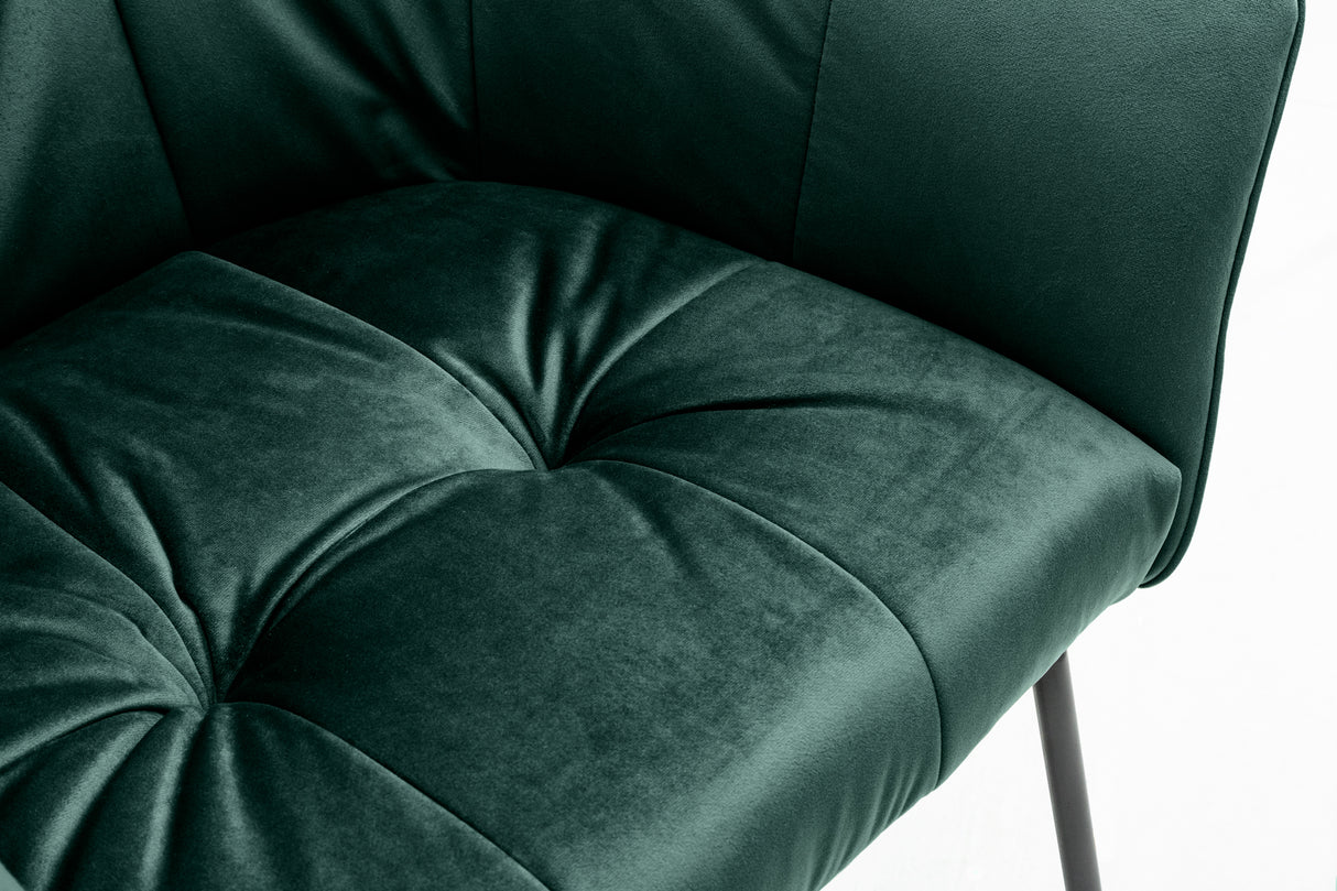 Chair LOFT with armrests velvet green