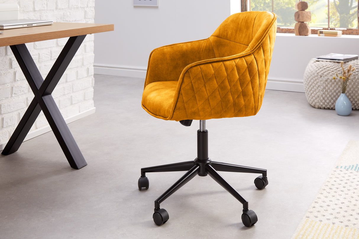 Bürostuhl EUPHORIA 47-56cm Samt senfgelb