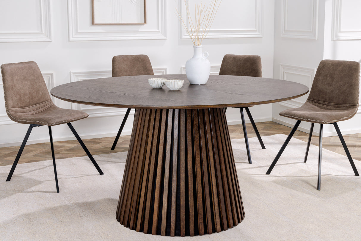 Dining table VALHALLA WOOD Ø 140cm round oak dark