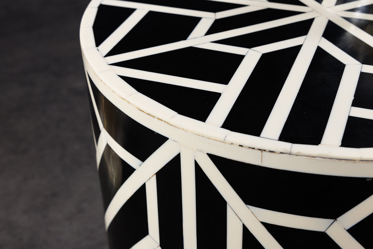 Side table HARMONY NATURE 45cm black white