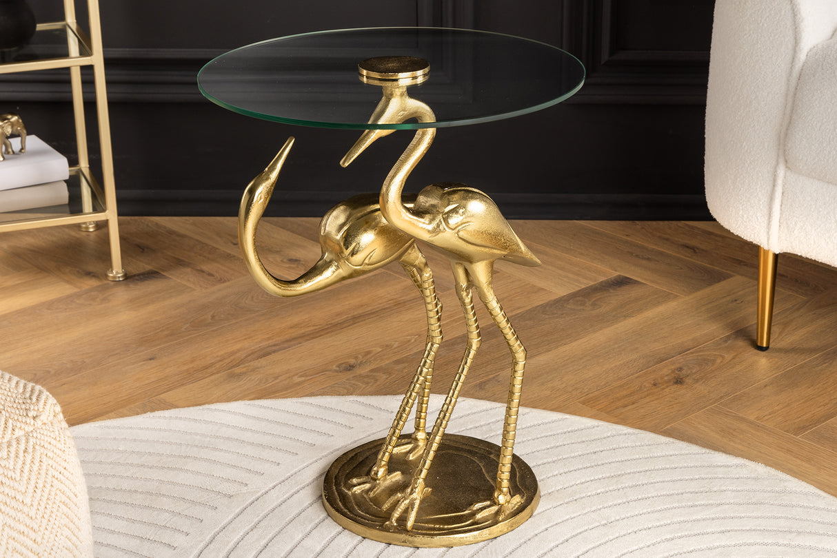Beistelltisch WILDLIFE CRANE 55cm gold