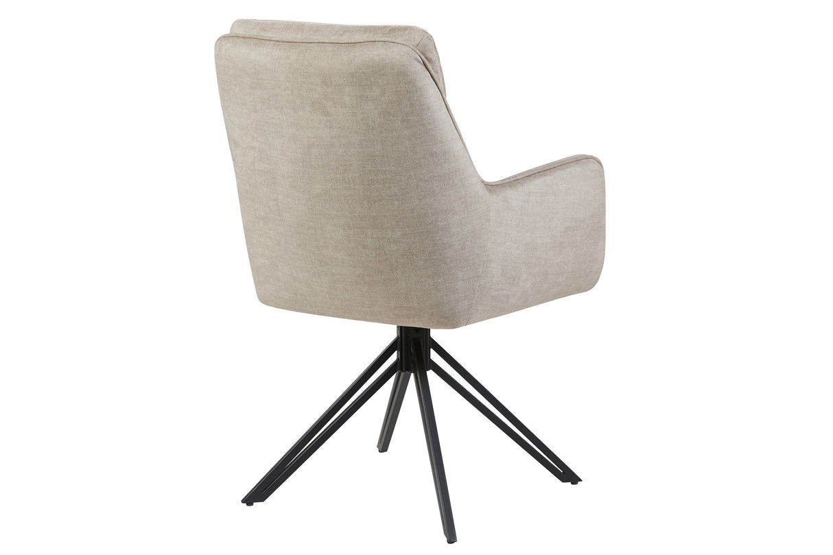 Swivel chair PROMETHEUS rotatable 180° w/ armrests vogue velour velvet beige