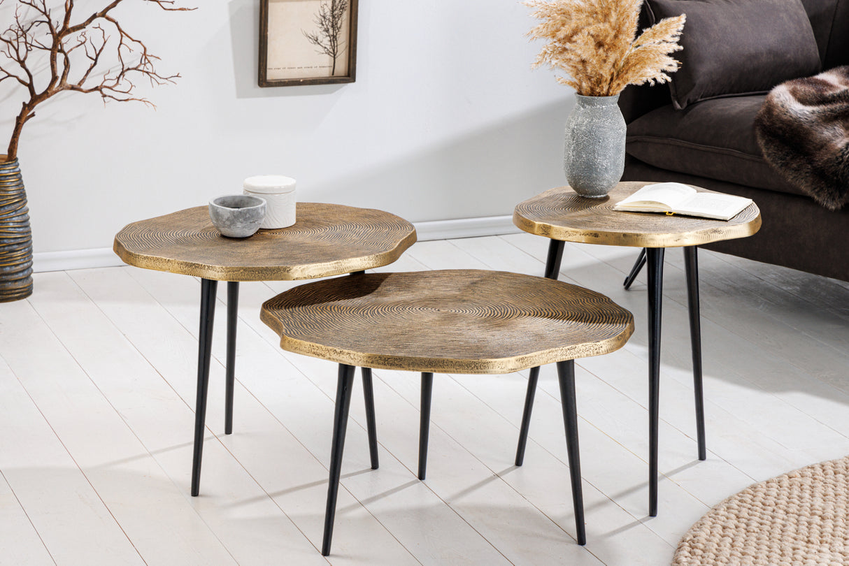 Coffee table ORGANIC 39-60cm gold antique brass