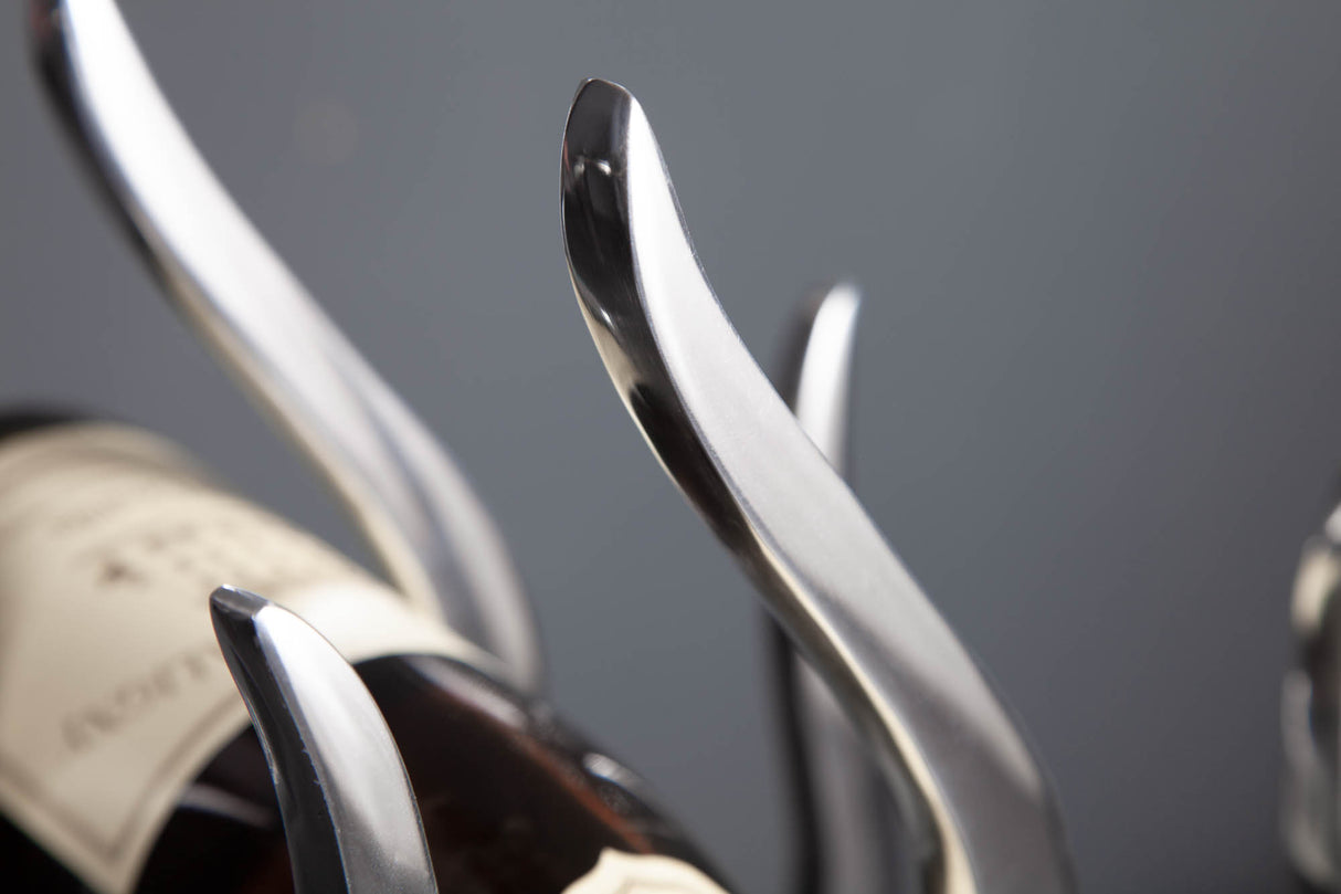 Wine rack FLAMES L 93cm aluminium silver