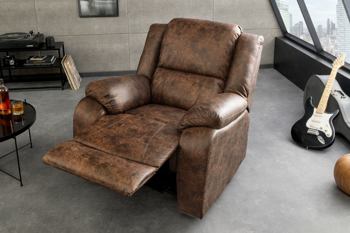 Cinema armchair HOLLYWOOD artificial leather antique brown