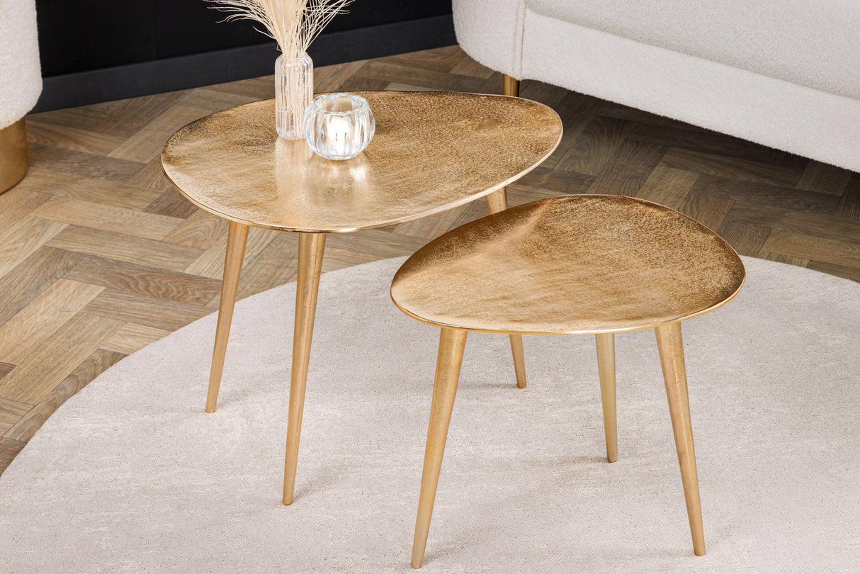 Couchtisch ELEMENTS 2er Set gold