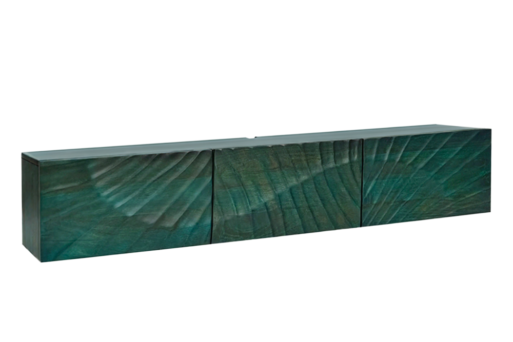TV-Board SCORPION 160cm 3D hanging mango wood turquoise