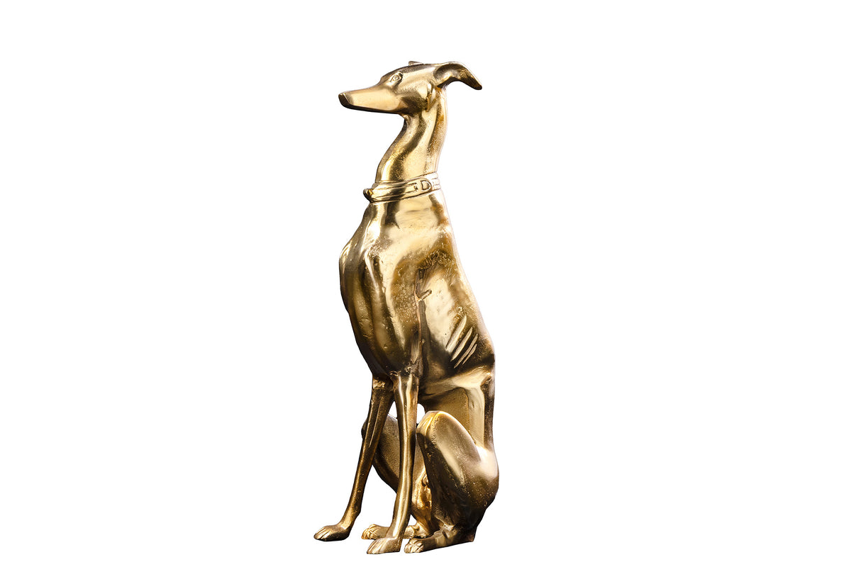 Skulptur WINDHUND 70cm Aluminium gold