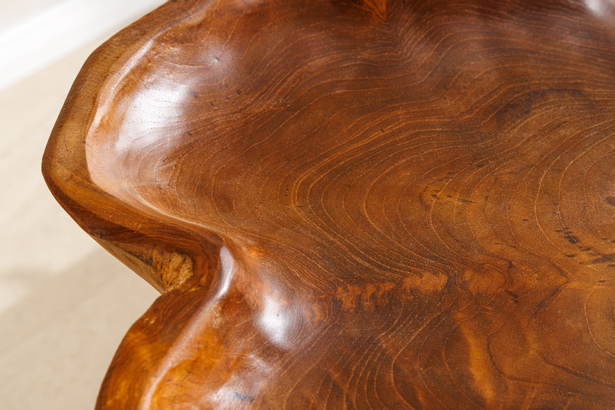 Beistelltisch WILD 65cm Teakholz naturbraun mit Harpinbeinen schwarz