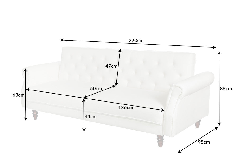 Schlafsofa MAISON BELLE AFFAIRE 220cm Strukturstoff natur