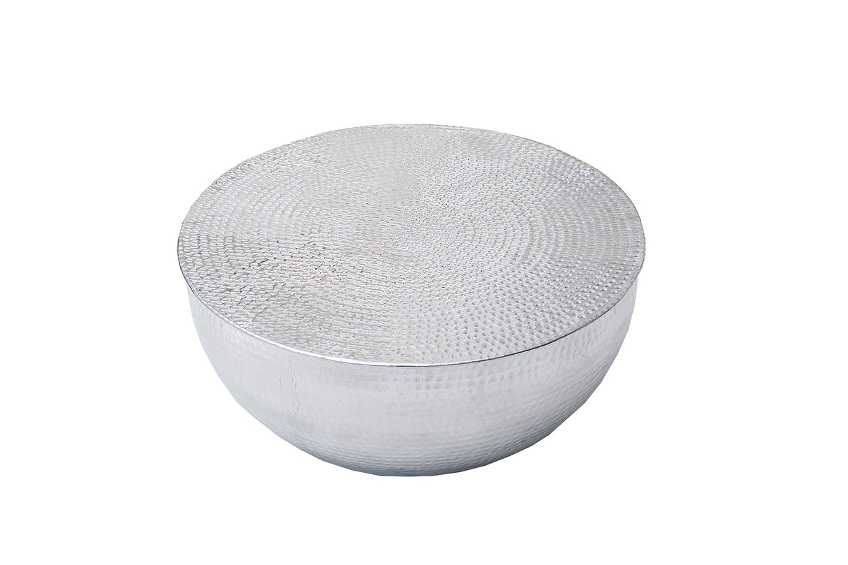 Couchtisch ORIENT II 60cm Hammerschlageffekt silber