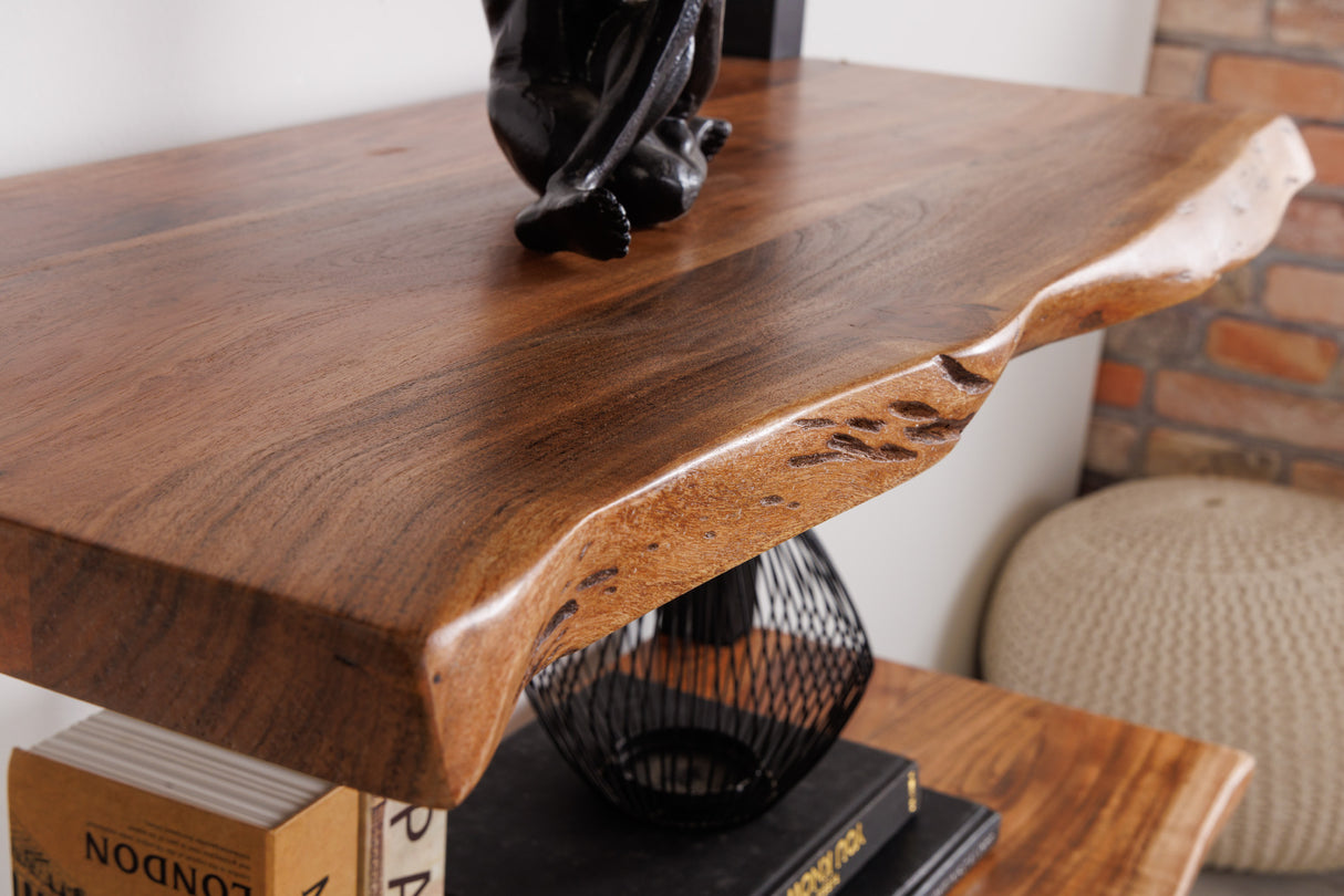 Shelf MAMMUT 180cm acacia wood natural and metal black
