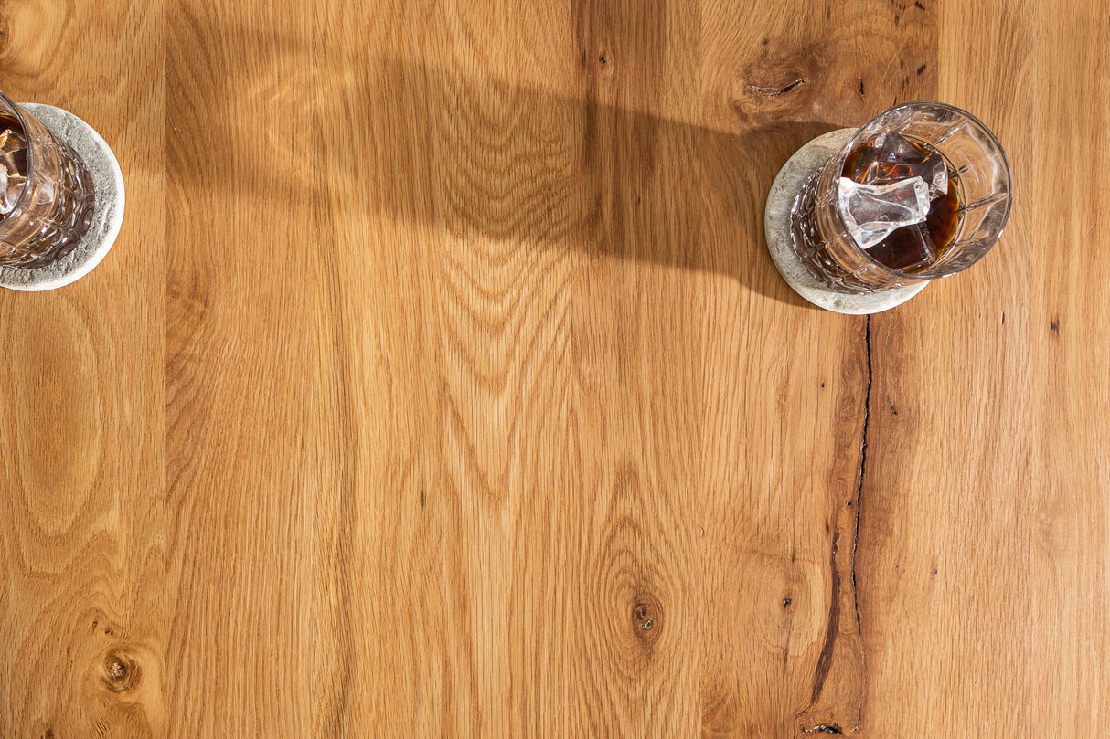 Bar bistro table CASTLE 120cm wild oak natural in industrial style