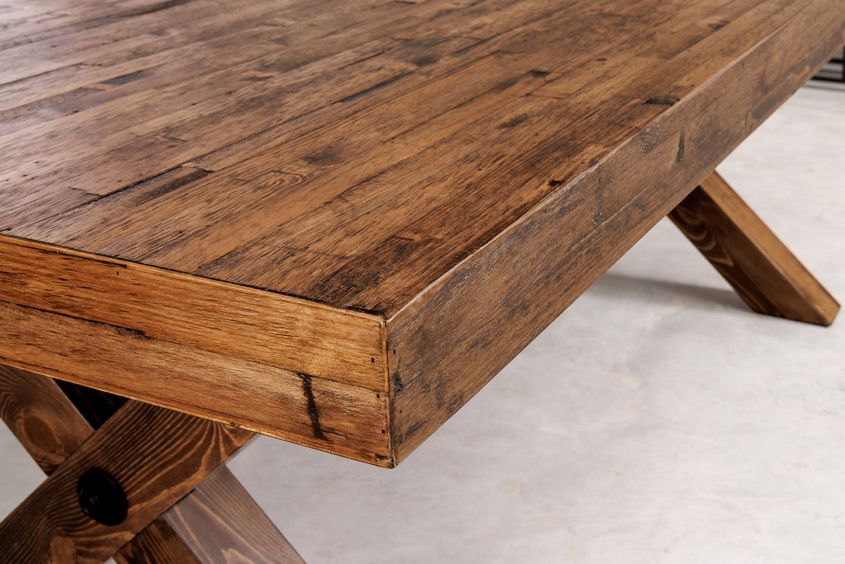 Dining table GOLIATH 210cm pinewood natural black