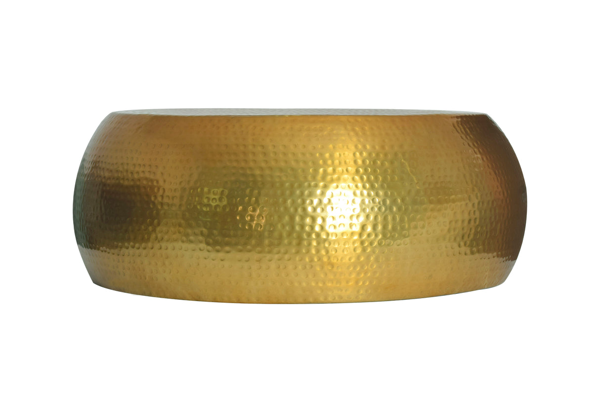 Coffee table ORIENT 80cm round brass hammerstroke effect