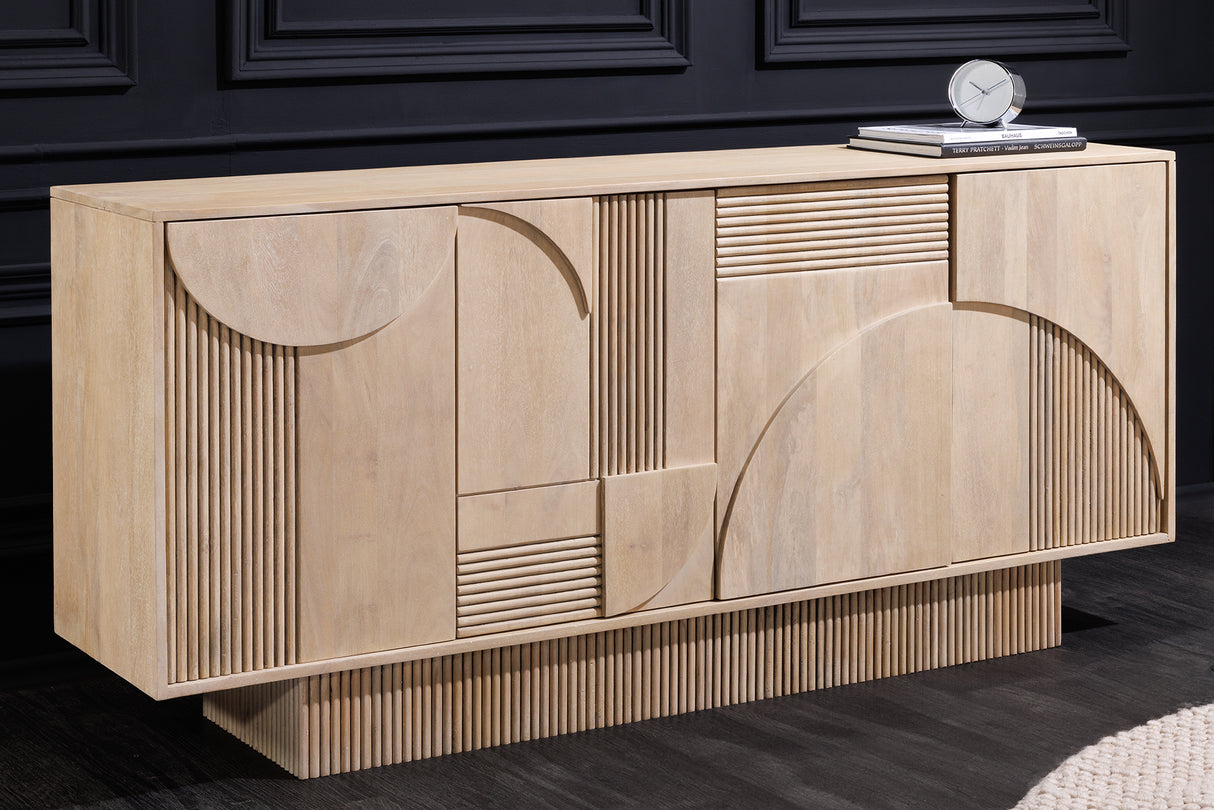 Sideboard ART DECO 170cm 3D Mangoholz weißgekalkt