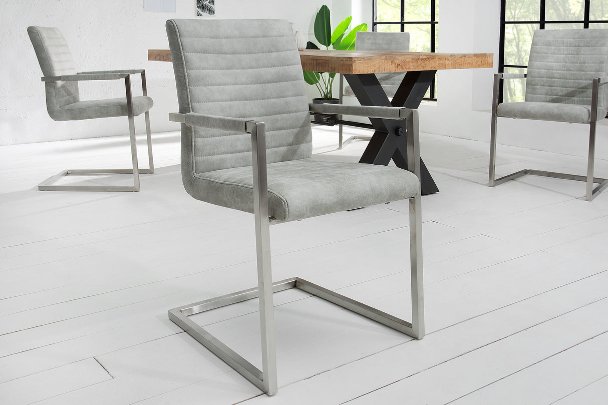 Freischwinger LOFT Mikrofaser steingrau
