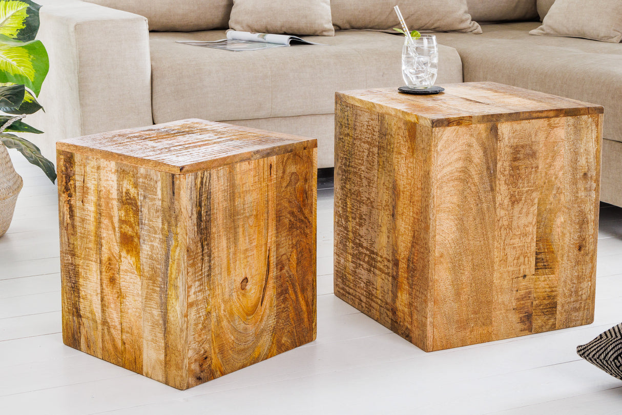 Beistelltisch CURACAO 40-45cm 2er Set Mangoholz