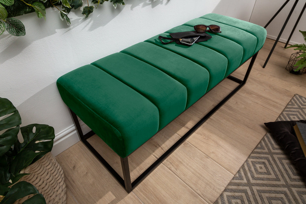 Bank PETIT BEAUTE 110cm Samt smaragdgrün