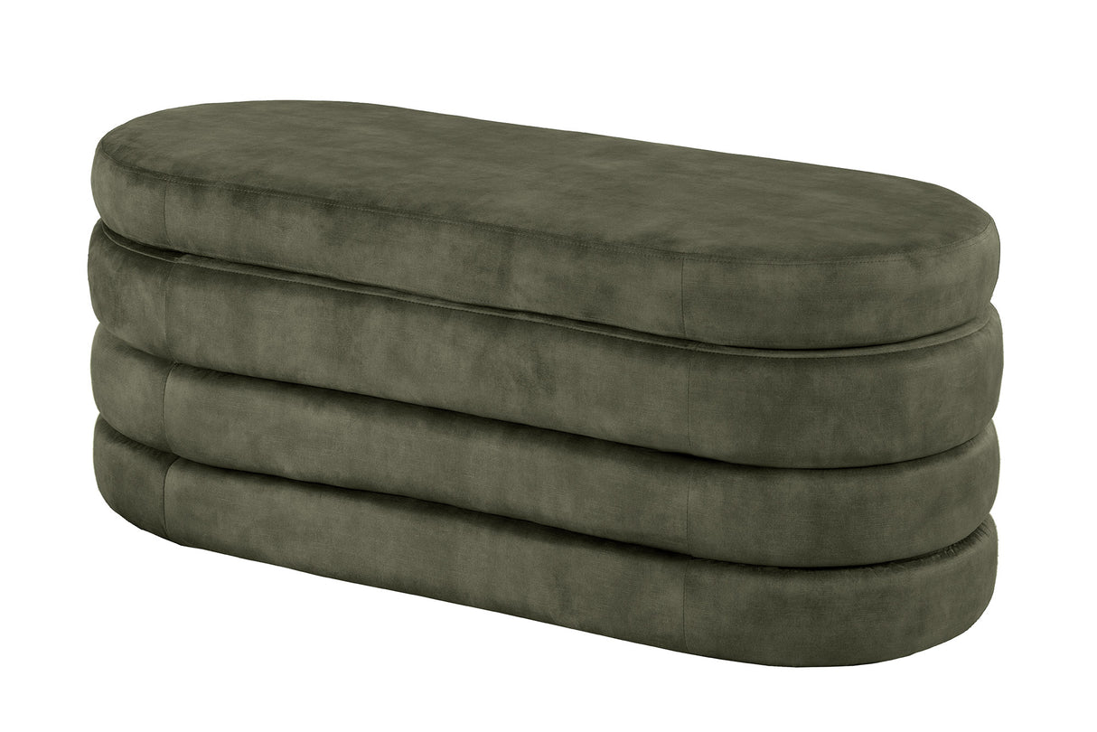 Bench chest VOQUE 115cm velvet green w/ storage space bench seat