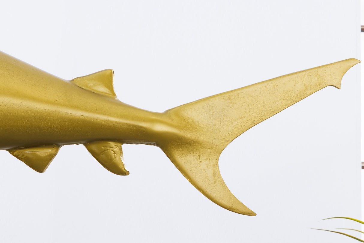 Deko Skulptur HAI 100cm gold