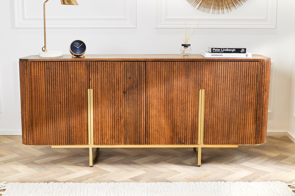 Sideboard GATSBY 160cm retro style mango gold