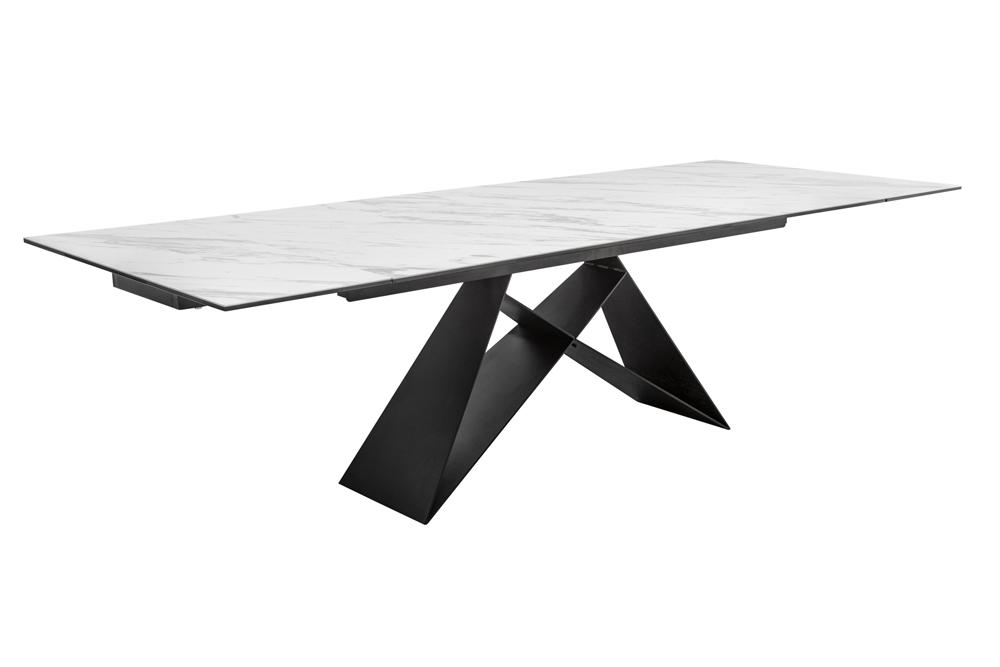 Dining table PROMETHEUS 180-260cm marble look white