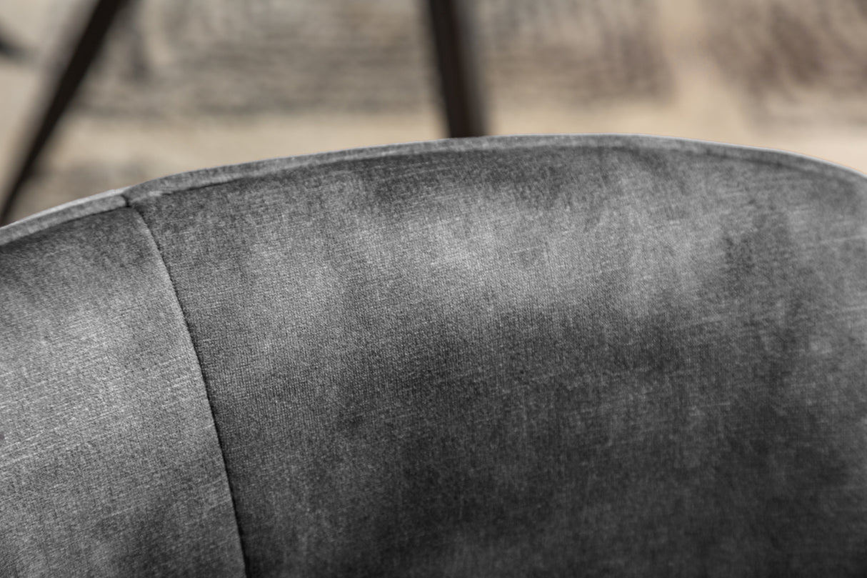 Swivel chair EUPHORIA rotatable 180° with armrests velvet dark grey