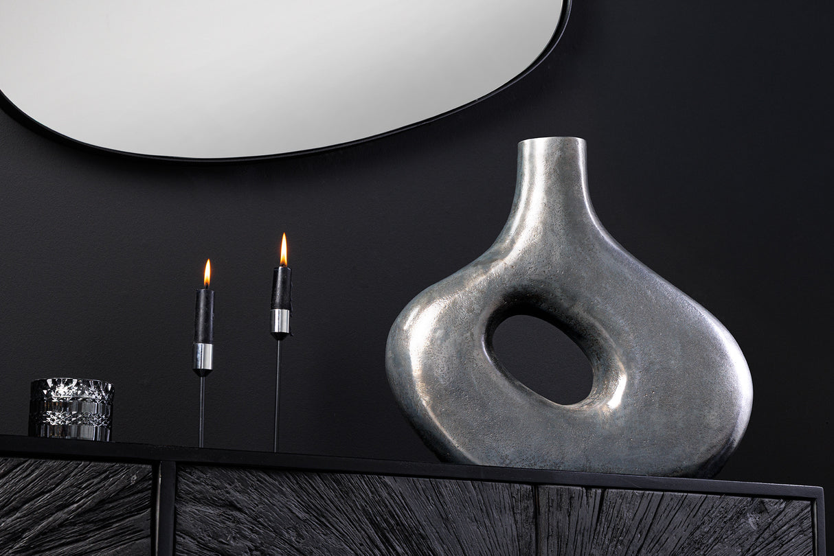 Vase RING 40cm Metall dunkelgrau handgefertigt