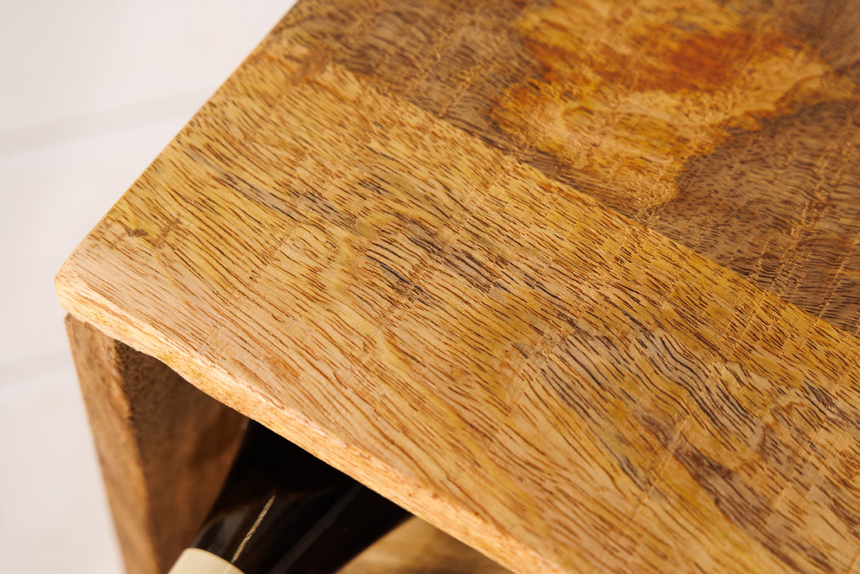 Wine shelf CUBUS 40cm for 8 bottles mango wood