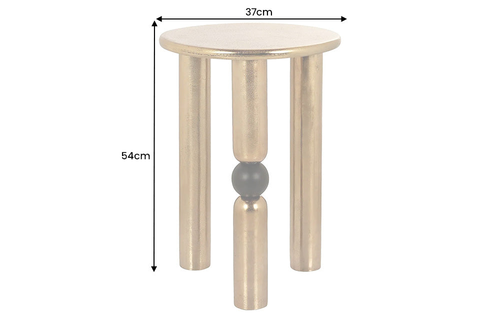 Beistelltisch ABSTRACT 55cm mit schwarzem Bullet Gold