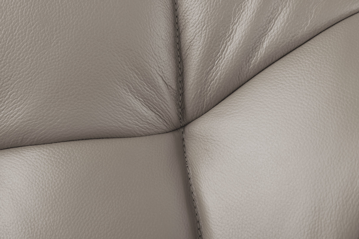 Swivel chair PAPILLON rotatable 180° w/ armrests leather taupe
