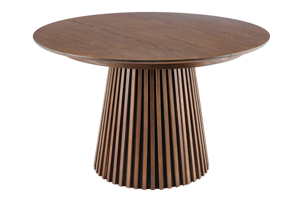 Esstisch VALHALLA WOOD rund 120-160-200 cm ausziehbar Eiche dunkel