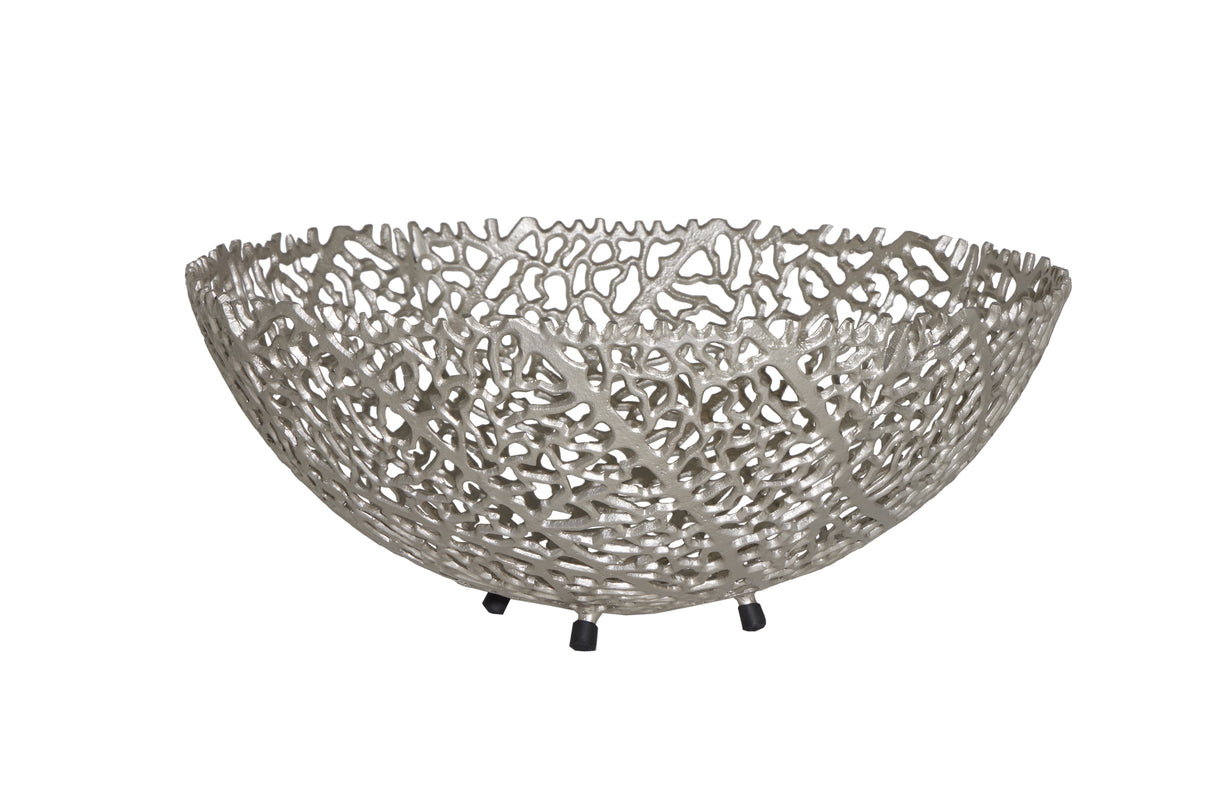 Bowl ABSTRACT LEAF 45cm silver