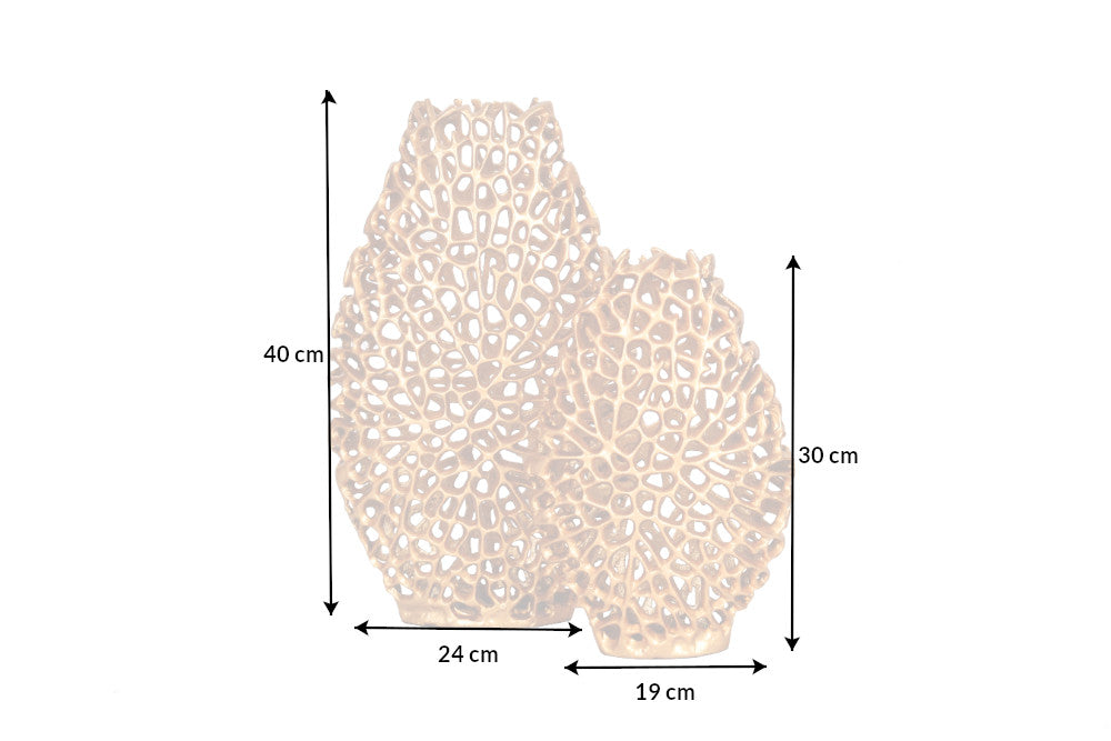 Vase ABSTRACT LEAF 30+40cm set of 2 gold