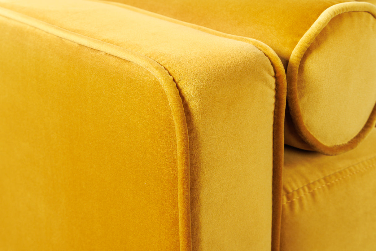 Sofa COZY VELVET 220cm 3-Sitzer Samt senfgelb