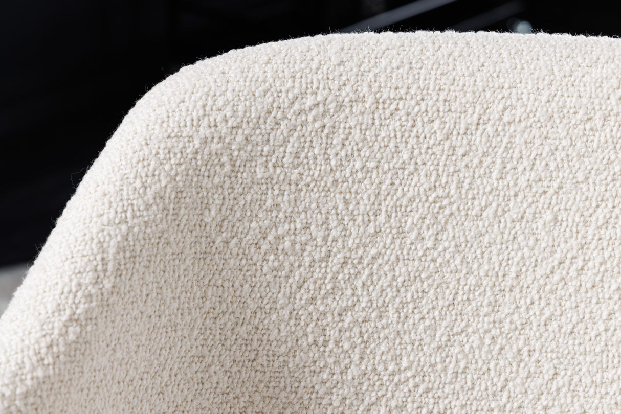 Chair TRACY ALPINE bouclé white golden legs