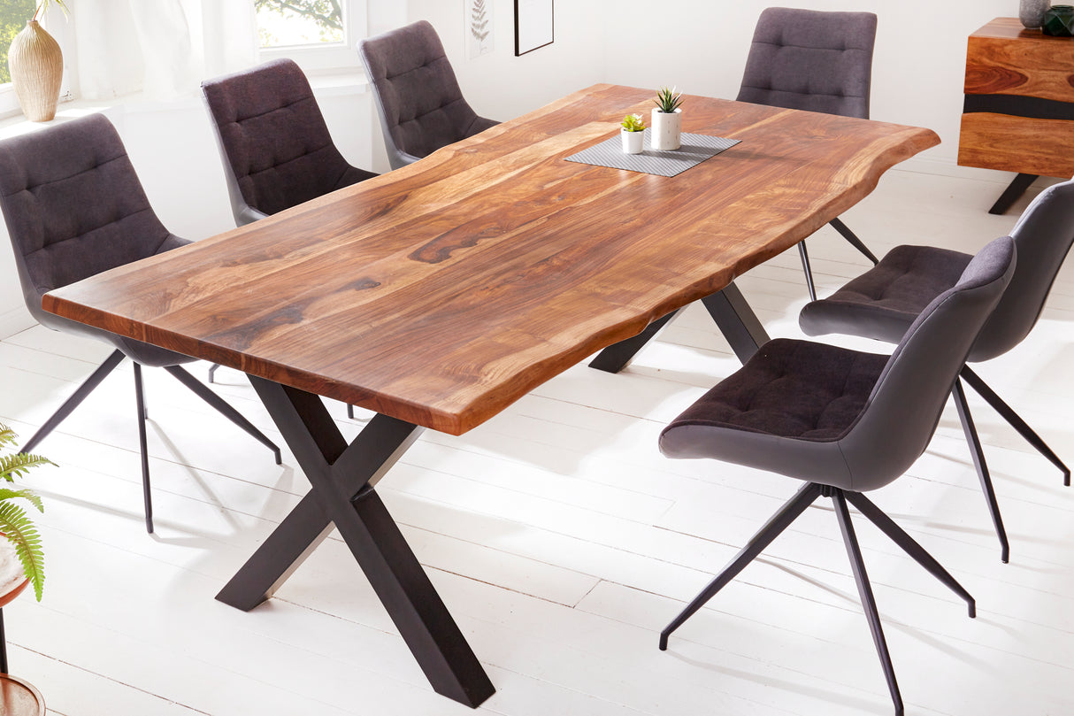 Esstisch AMAZONAS 180cm X-Beine Sheesham Holz natur