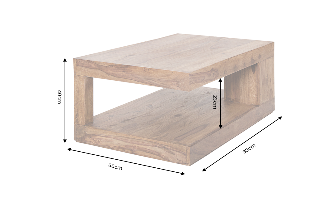 Couchtisch GIANT XL 90x60cm Sheesham