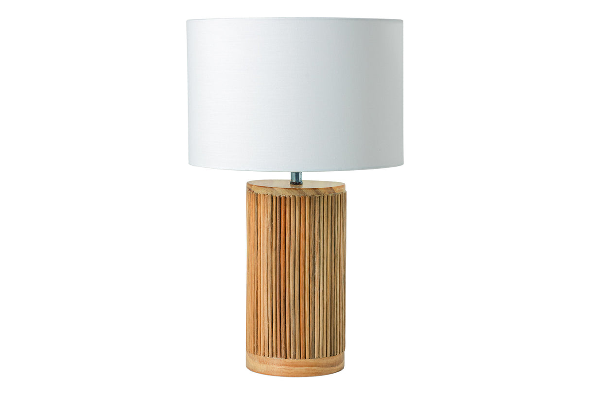 Table lamp GATSBY 50cm willow- and pinewood natural white lampshade