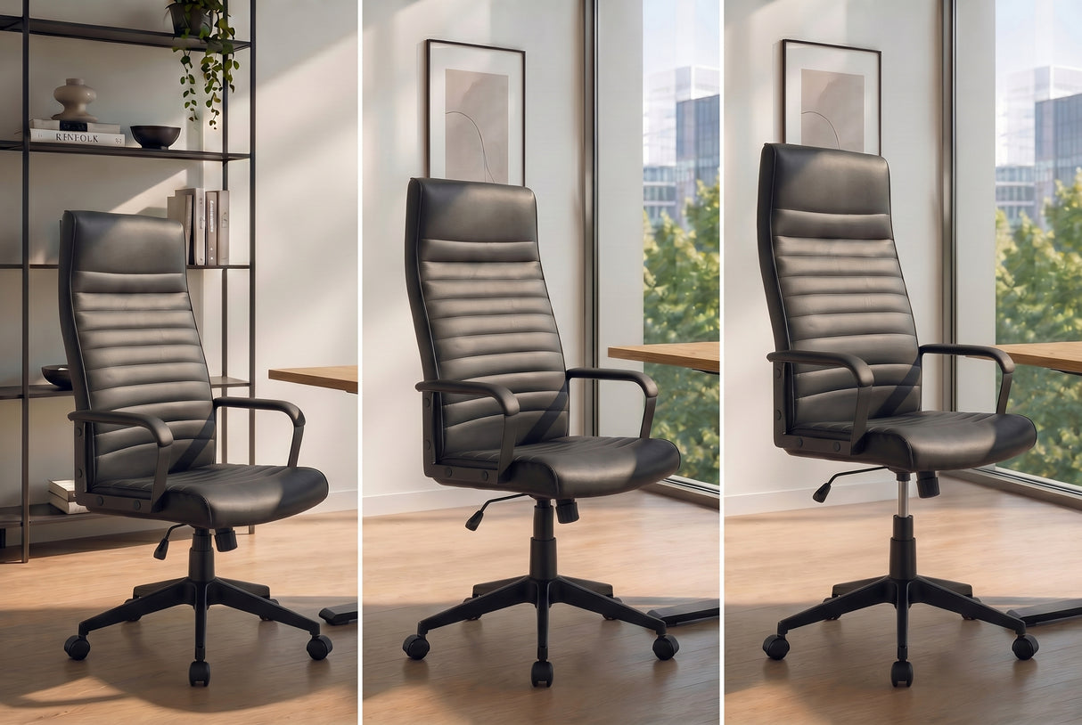 Bürostuhl LAZIO 49-59cm mit Wippfunktion Kunstleder schwarz