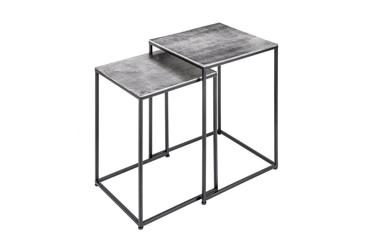 Couchtisch ELEMENTS 50/55cm 2er Set silbergrau