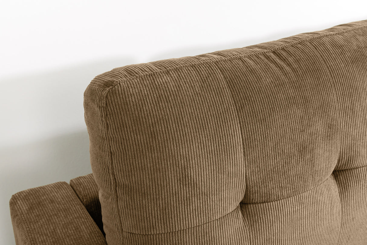 Ecksofa STOCKHOLM 220cm 3-Sitzer Cord braun
