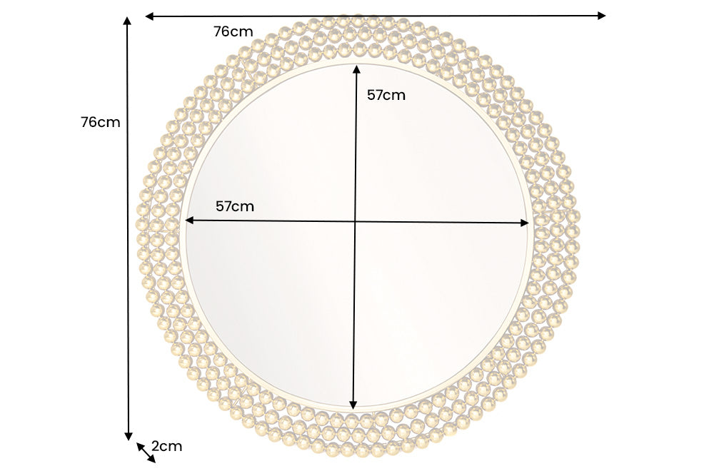 Wandspiegel PEARLS 75cm Eisen gold