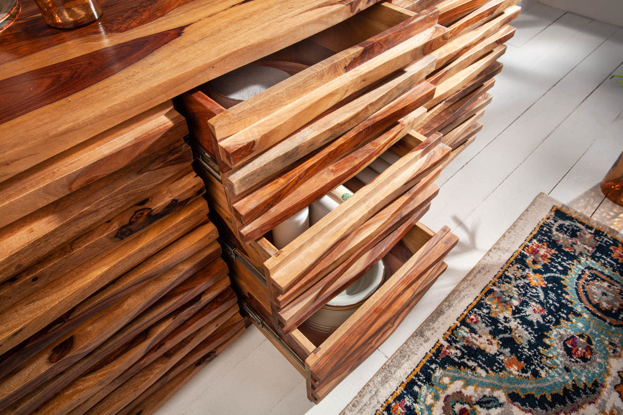 Sideboard RELIEF 160cm Sheesham-Holz