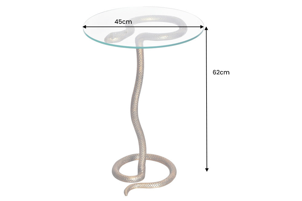 Side table WILDLIFE SNAKE 60cm antique copper