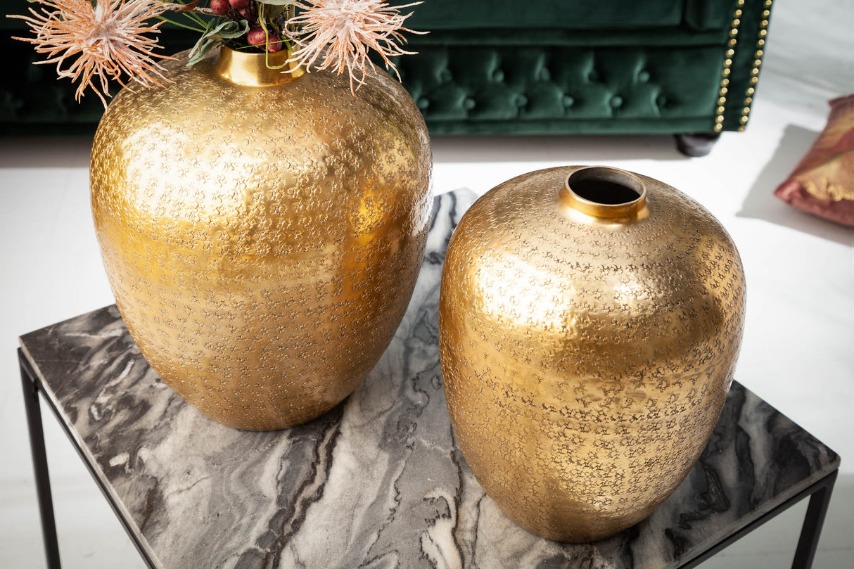 Vase ORIENTAL 27/33cm set of 2 gold