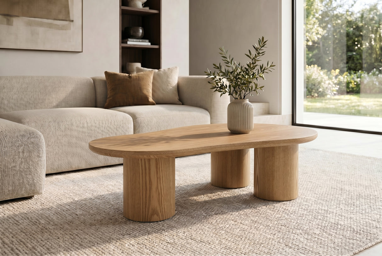 Coffee table ORGANIKO 130cm oak wood look natural